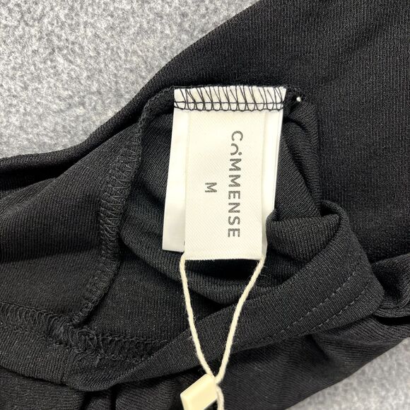 Commense Top Womens Medium Black Cutout cap Sleeve stretch semi sheer - Picture 11 of 16